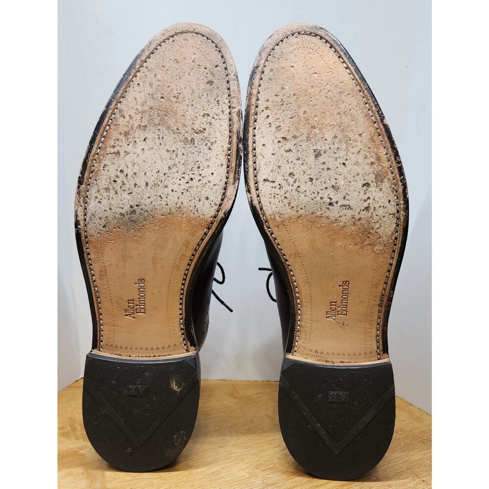 Allen Edmonds Fairfax‎ Dress Shoes 10.5 B Burgundy Calf Leather Wholecut Oxfords - Picture 9 of 12
